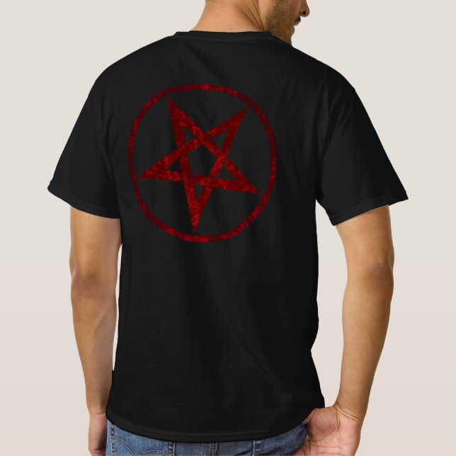 Camiseta Pentagram del diablo Rojo (Reverso)