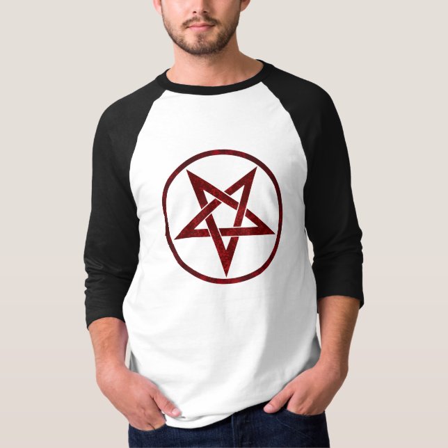 Camiseta Pentagram del diablo Rojo (Anverso)