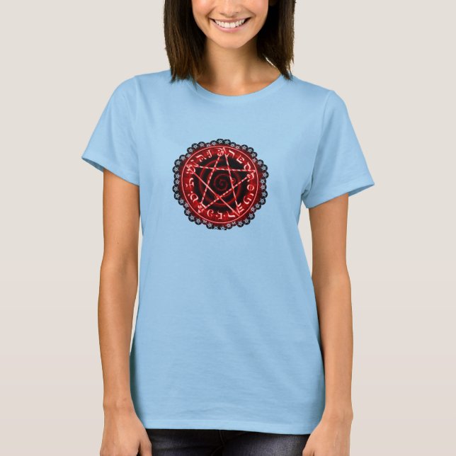 CAMISETA PENTAGRAM RED LACE (Anverso)