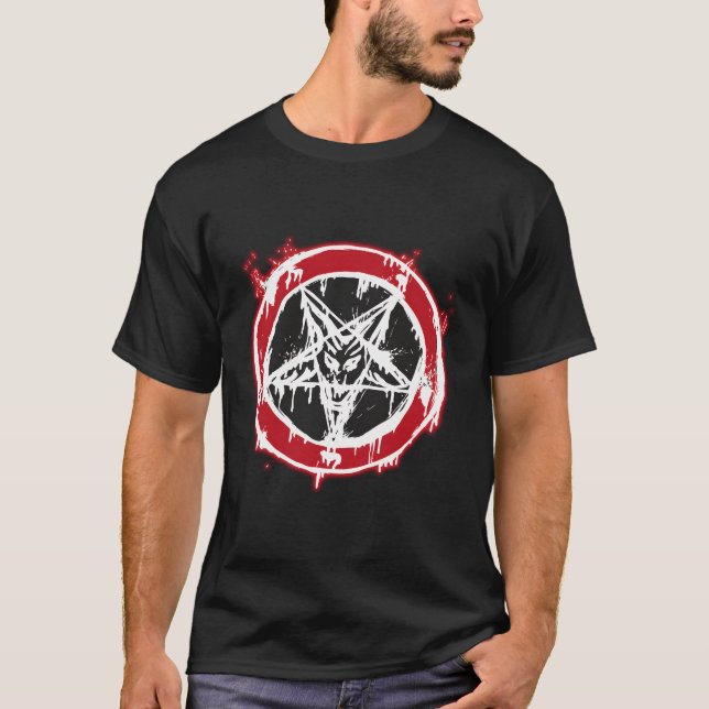 Camiseta Pentagrama invertida en baphomet (Anverso)