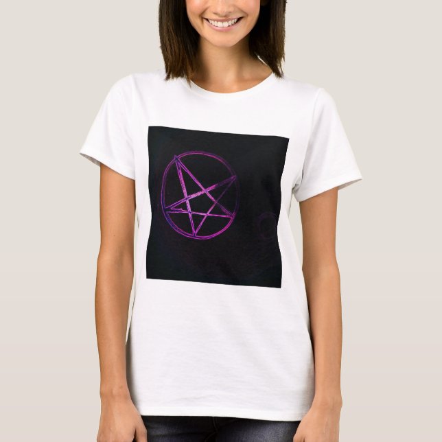 Camiseta pentagrama púrpura (Anverso)