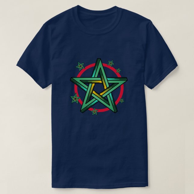CAMISETA PENTAGRAMA VERDE PERSONALIZABLE (Diseño del anverso)