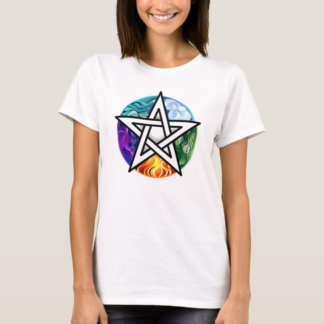 Camiseta pentagrama wiccano (Anverso)