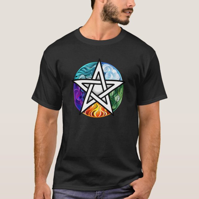 Camiseta pentagrama wiccano (Anverso)