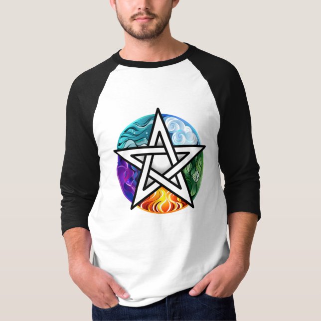 Camiseta pentagrama wiccano (Anverso)