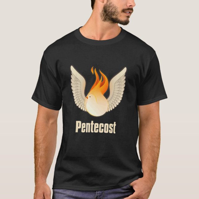 Camiseta Pentecostés Doves Lenguas De La Llama De Fuego Act (Anverso)