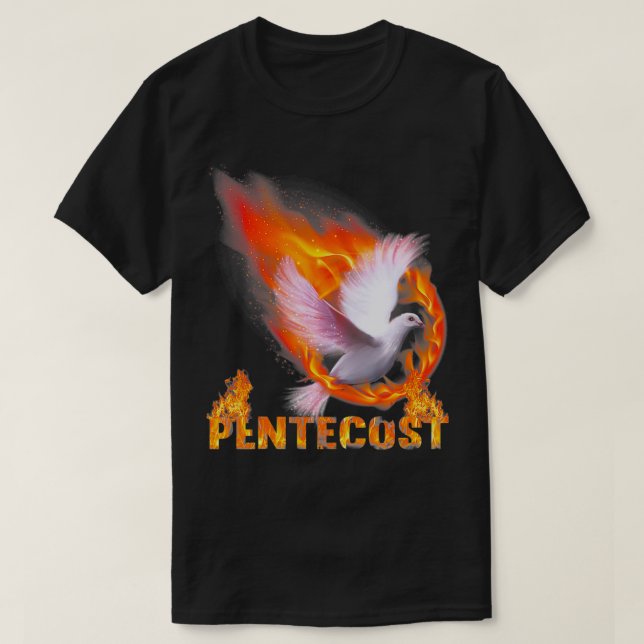 Camiseta Pentecostés Las palomas prenden fuego al Espíritu  (Diseño del anverso)