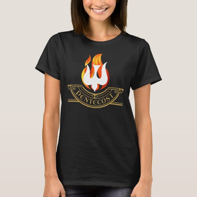 Camiseta Pentecostés Palabras De La Llama Del Fuego Espírit (Anverso)