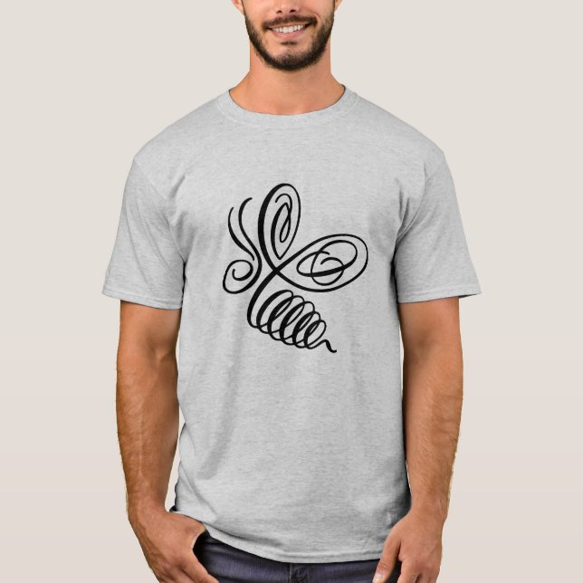 Camiseta Penwork Calligraphic Honey Bee (Anverso)