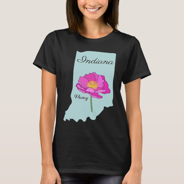 Camiseta Peonia de flores de Indiana (Anverso)