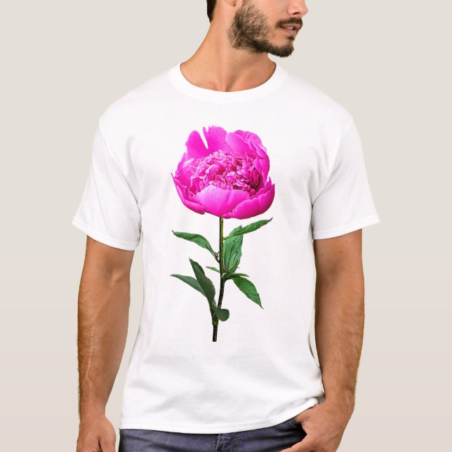 Camiseta Peonía rosa oscuro (Anverso)