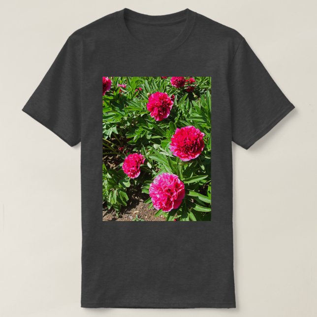 Camiseta Peonies rosados (Diseño del anverso)