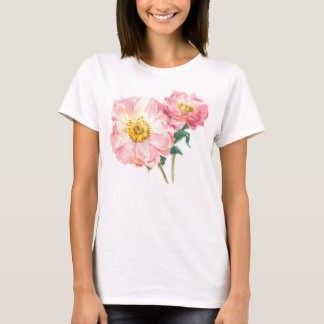 Camiseta peonies rosados
