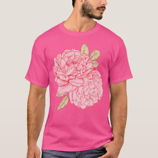Camiseta Peonies rosados