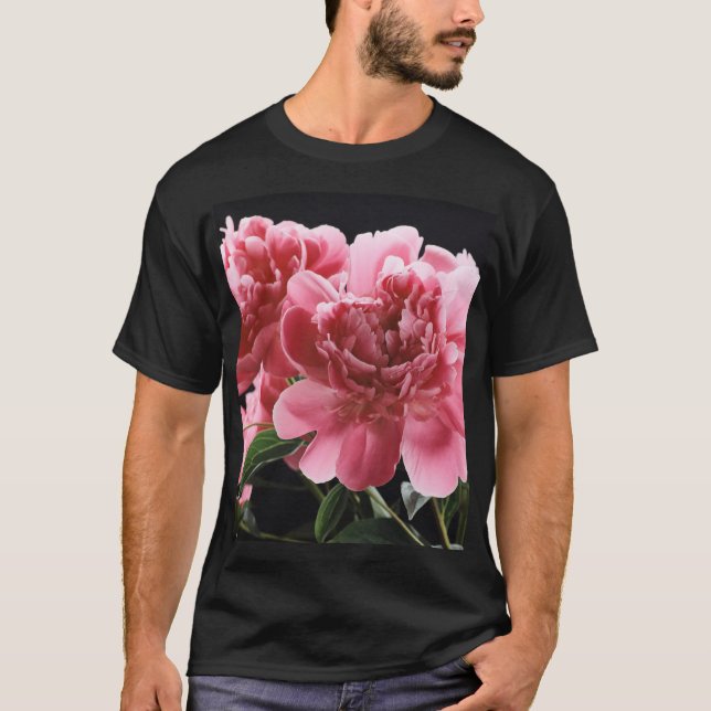 Camiseta Peony Bouquet Closeup: Rojo rosa (Anverso)