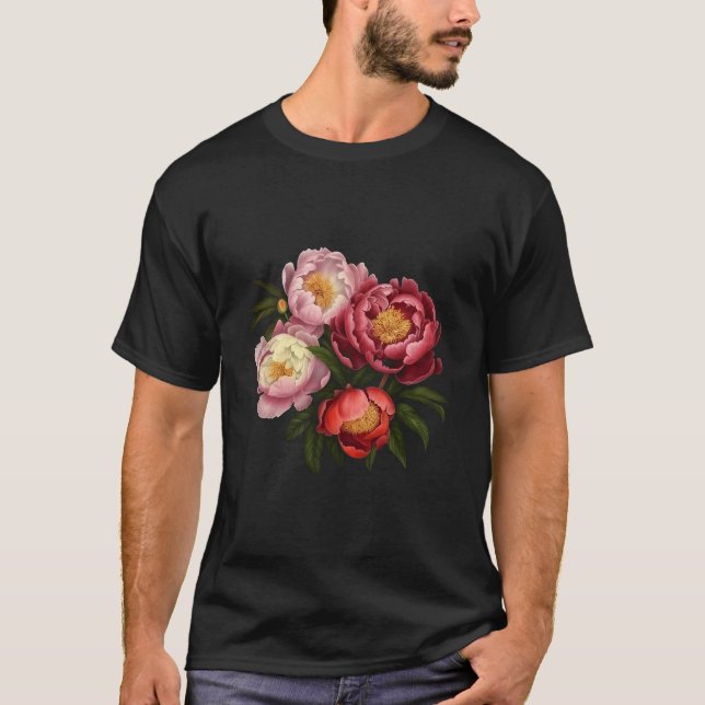 Camiseta Peony Flower Floral Bouquet Blossom (Anverso)