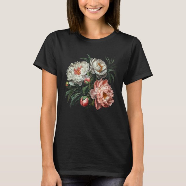 Camiseta Peony Flower Floral Bouquet Lovers (Anverso)