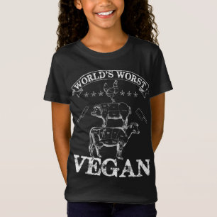 Camiseta Peor carne vegetariana vaca de cerdo con barbacoa