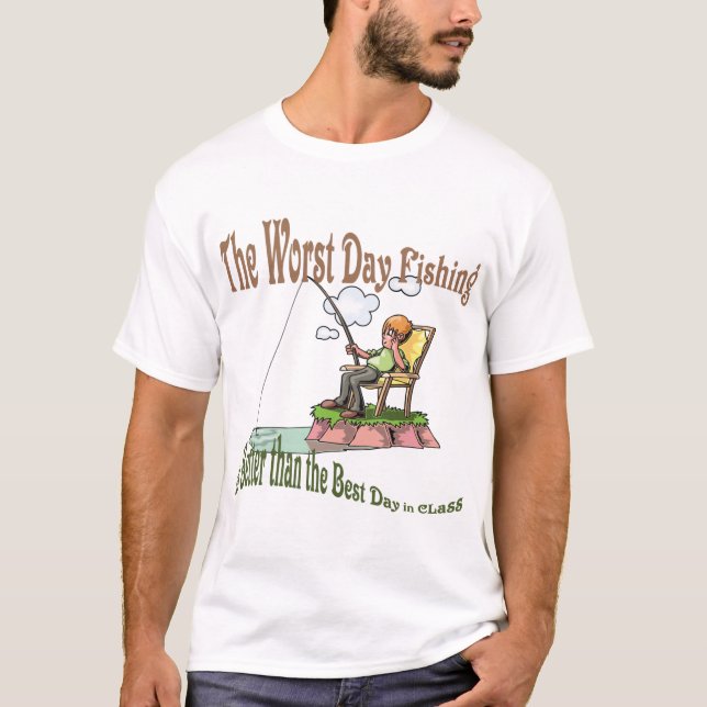 Camiseta Peor Día de Pesca (Anverso)