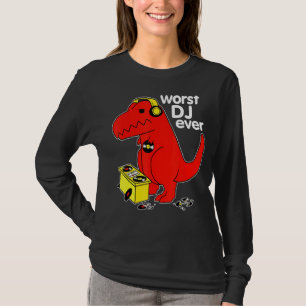 Camiseta Peor Dj Cada Vez Divertido T Rex Dinosaur Sarcásti
