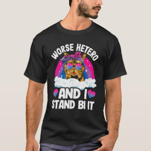 Camiseta Peor Hetero Y Me Declaro Bi Gato Bandera Bisexual