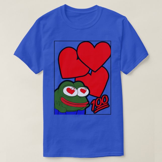 CAMISETA PEPE EL FROG EN 100 LUV (Diseño del anverso)