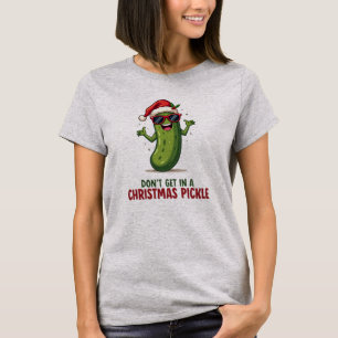 Camiseta Pepino divertido de Navidad con sombrero de Santa