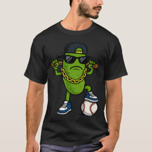 Camiseta Pepino Divertido De Pepinillo Usa Gafas De Sol Béi