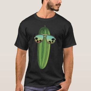 Camiseta Pepino Fresco Con Gafas De Sol Vegano