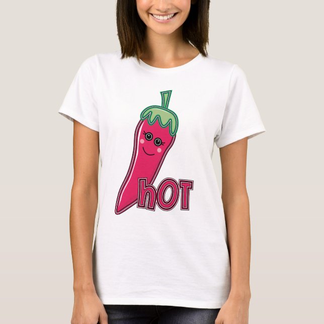 Camiseta Pepper Chili Rosado Caliente (Anverso)