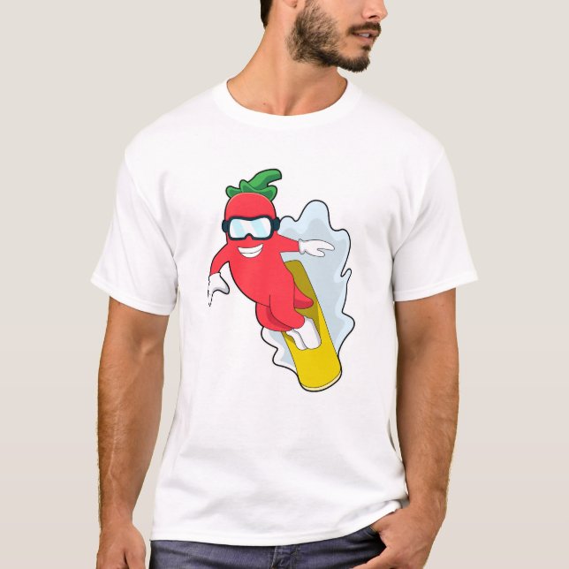 Camiseta Pepper en Snowboard con Snowboard (Anverso)