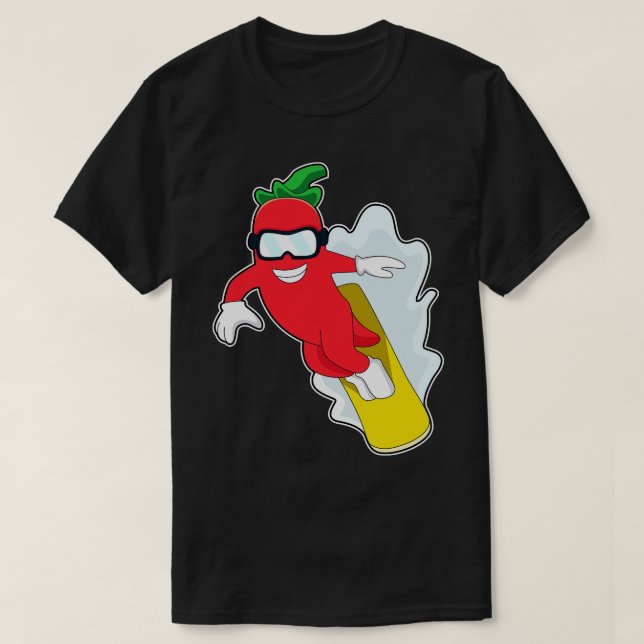 Camiseta Pepper en Snowboard con Snowboard (Diseño del anverso)