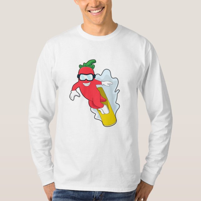 Camiseta Pepper en Snowboard con Snowboard (Anverso)