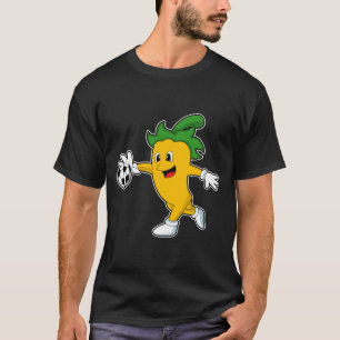 Camiseta Pepper Vegan como jugador de fútbol con fútbol. PN