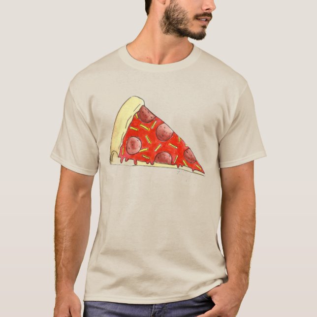 Camiseta Pepperoni Cheese Pizza NYC Slice Tee Shirt (Anverso)