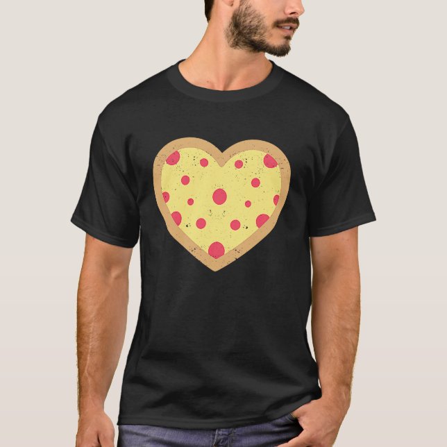 Camiseta Pepperoni Pizza Heart El día de San Valentín comid (Anverso)