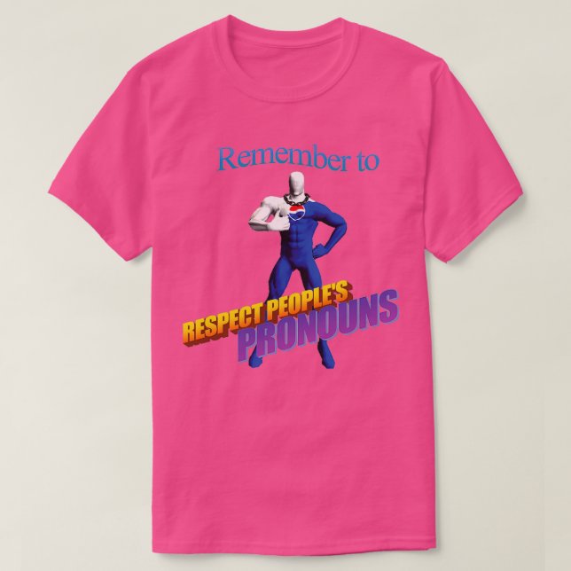 Camiseta pepsiman dice que respeta los pronombres (Diseño del anverso)