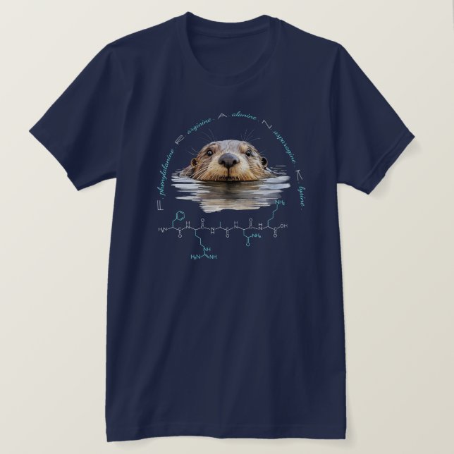 Camiseta Péptido FRANK, Otter 2 con texto personalizado, os (Anverso del diseño)