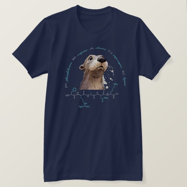 Camiseta Péptido FRANK, texto Otter 3 w/personalizado, oscu (Anverso del diseño)