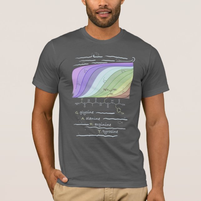 Camiseta Péptido GARY, tema AUC, texto personalizado, oscur (Anverso)