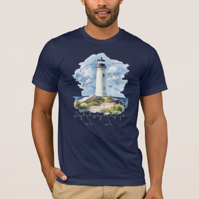Camiseta Péptido PETER, Faro 1 con texto personalizado, osc (Anverso)