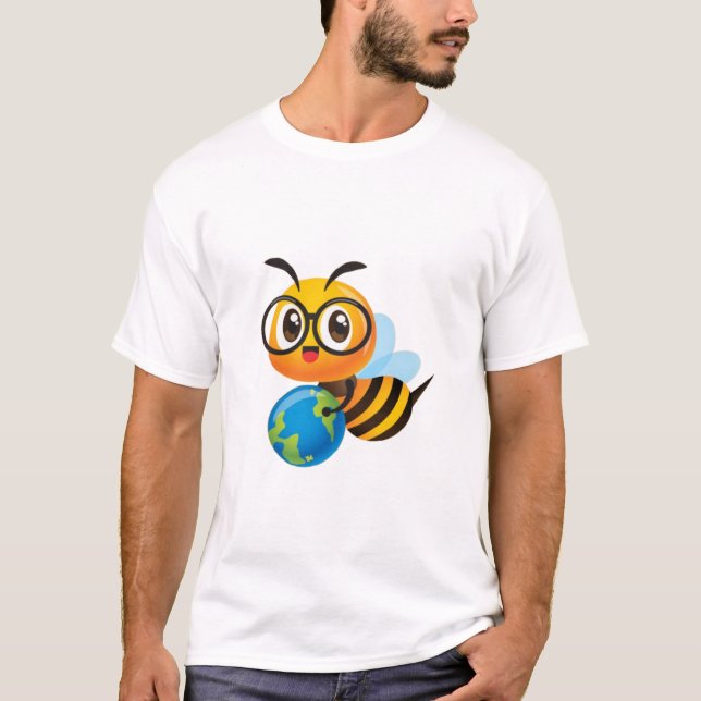 Camiseta Pequeña Abeja ocupada: niños adorables con miel (Anverso)