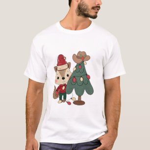 Camiseta Pequeña ardilla linda celebrando a los Navidades c