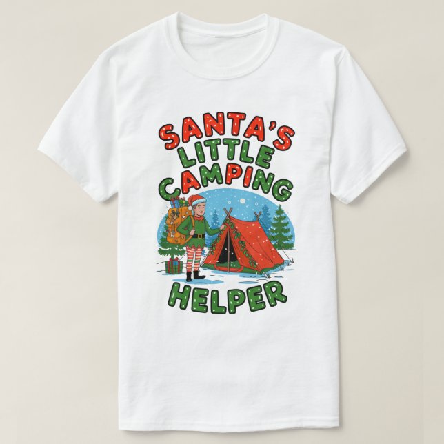 Camiseta Pequeña ayudante de camping de Santa Navidades dis (Diseño del anverso)