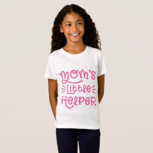 Camiseta Pequeña ayudante de mamá rosa recorta el guión esc
