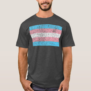 Camiseta Pequeña bandera vintage sutil transexual del orgul