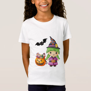 Camiseta Pequeña Bruja de Halloween y dulce de Halloween