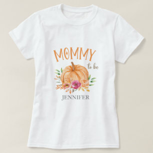 Camiseta Pequeña Calabaza Acuarela Baby Shower Mamá por ven