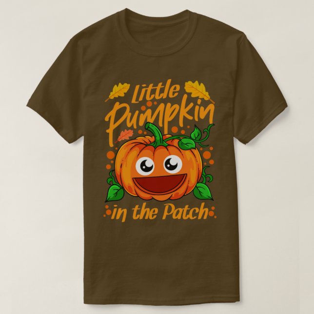 Camiseta Pequeña Calabaza En El Parche Halloween1 (Diseño del anverso)