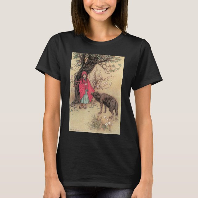 Camiseta Pequeña capucha roja vintage de Warwick Goble (Anverso)